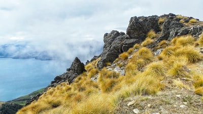 小山附近的湖